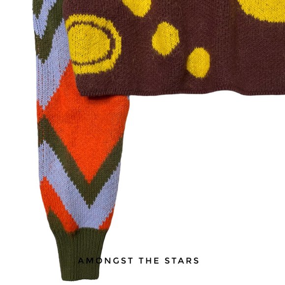 Urban Outfitters BDG Rio Y2K Mixed Print Colorful Cropped Sweater - Picture 7 of 8